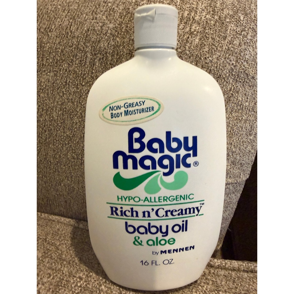 Vintage Baby Magic Rich n Creamy Baby Oil & Aloe by Mennen 16 oz Bottle